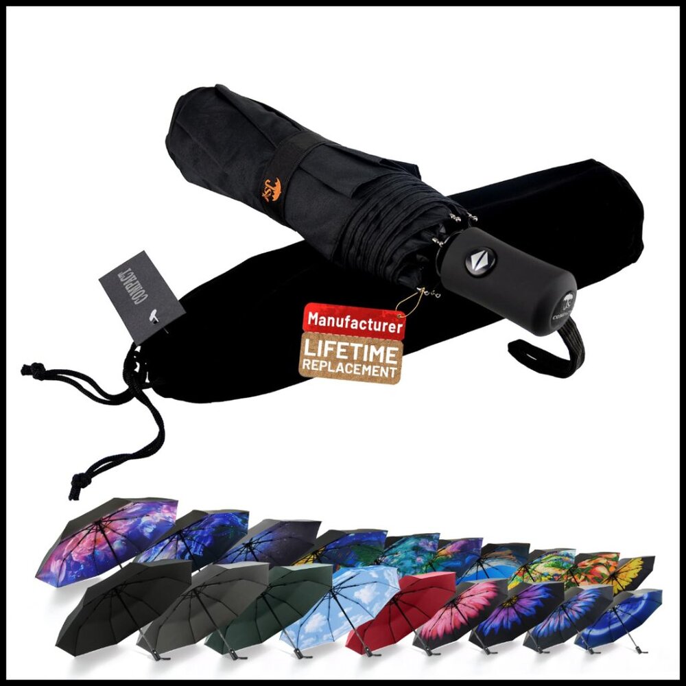 Compact Travel Umbrella Windproof Automatic Light… - image 1